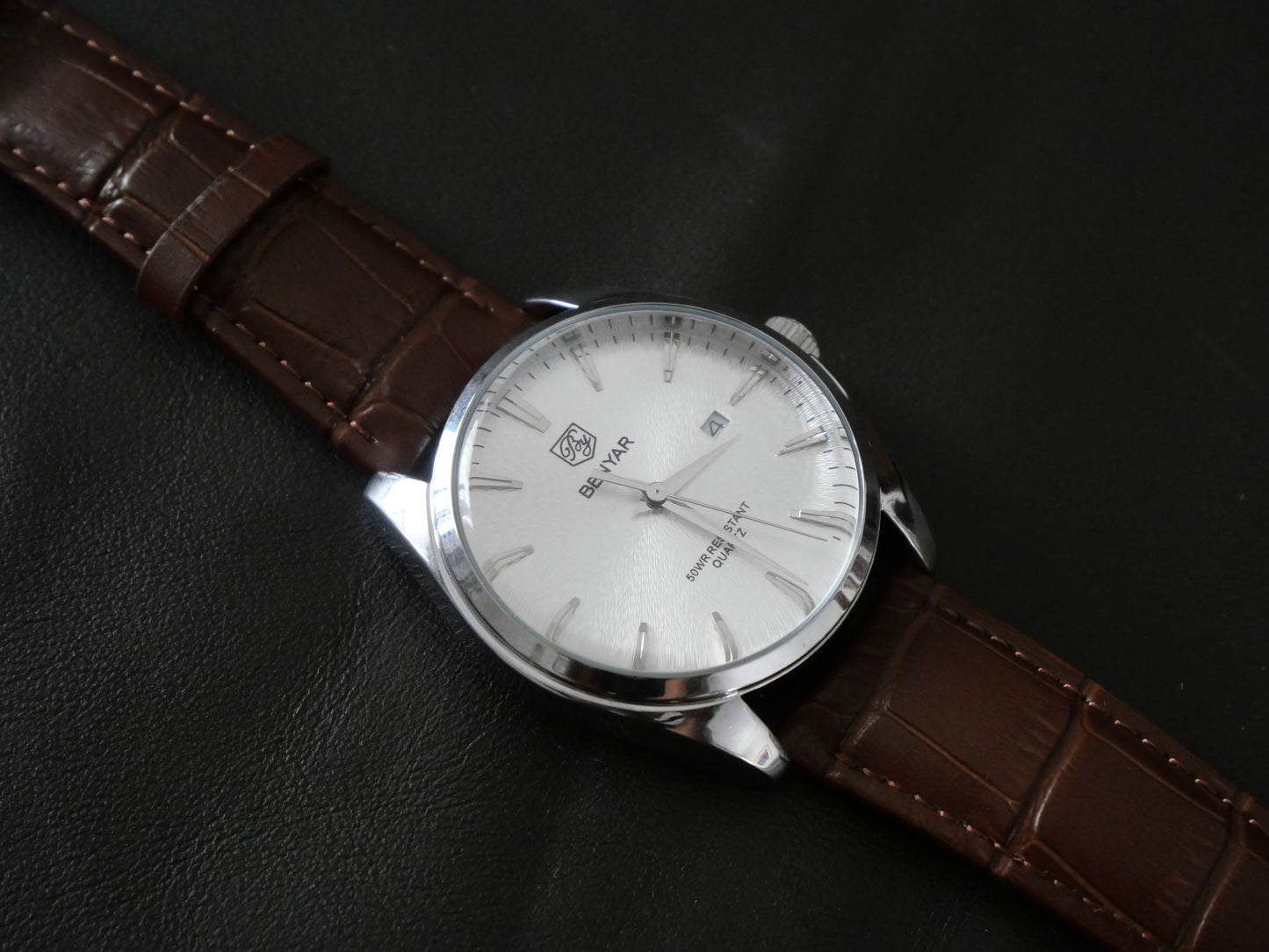 Everyday Smart Casual Quartz Watch by Benyar - Beautiful Detailed Dial on a Leather Strap